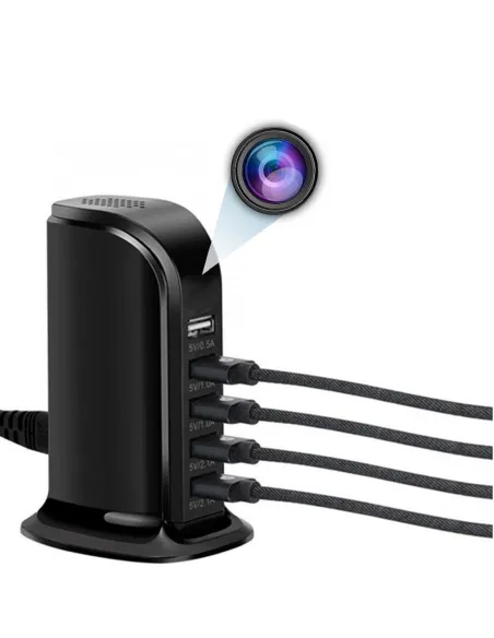 Station charge secteur USB avec camera a distance