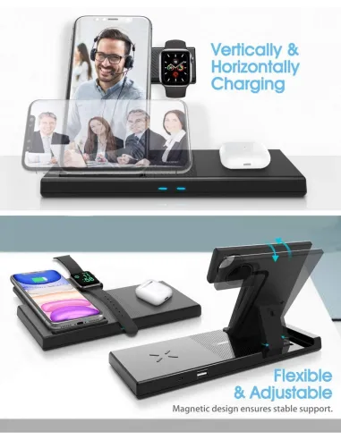 Centrale de chargement sans fils 4 en 1 - camera/micro GSM