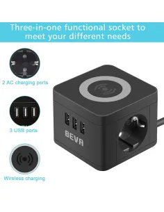 Multiprise cube chargeur à induction caméra/micro GSM 2
