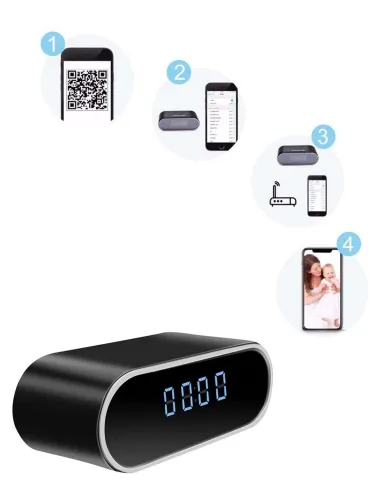 Horloge camera espion wifi vision nocturne - etapes