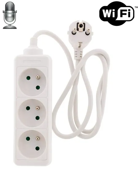 Multiprise 3 Prises WiFi avec Enregistreur Vocal Espion 32Go