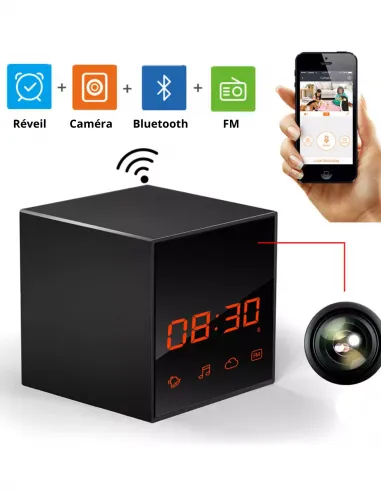 Caméra espion réveil - Qualité Full HD avec vision à distance wifi