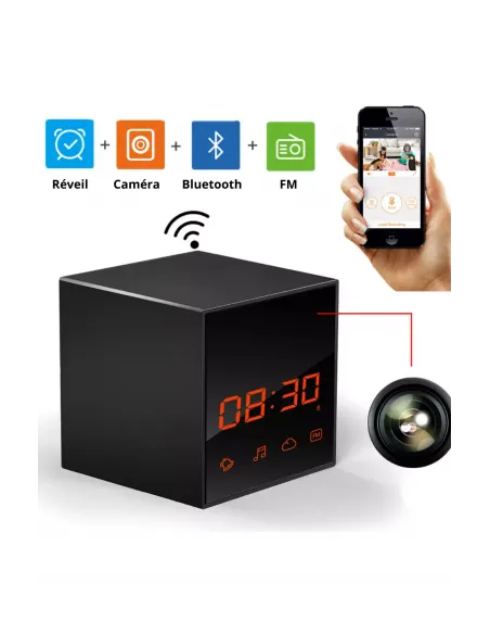 Caméra espion réveil - Qualité Full HD avec vision à distance wifi