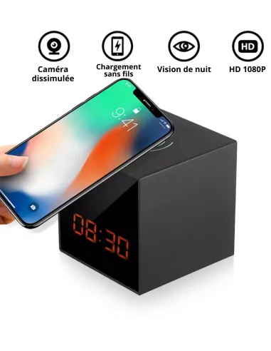 Caméra espion réveil - Qualité Full HD avec vision à distance wifi