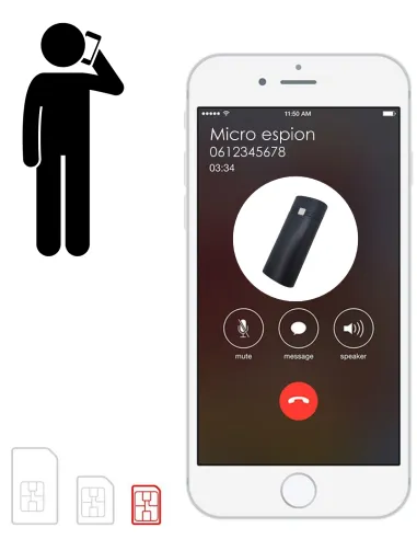 Micro espion batterie  externe - autonomie jusqu\'à 100 jours