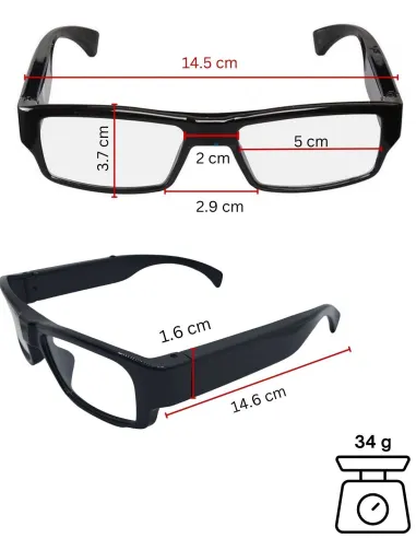 Lunette caméra espion - Full HD 1080p - Vidéo avec son