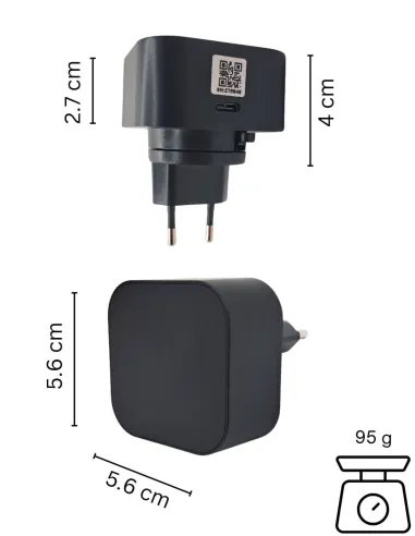 Chargeur avec caméra intégrée - Qualité Full HD avec vision à distance wifi