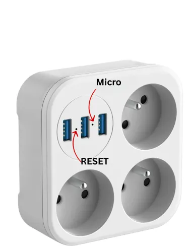 Multiprise Triplette micro espion - écoute en direct et enregistrement