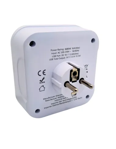 Multiprise Triplette micro espion - écoute en direct et enregistrement