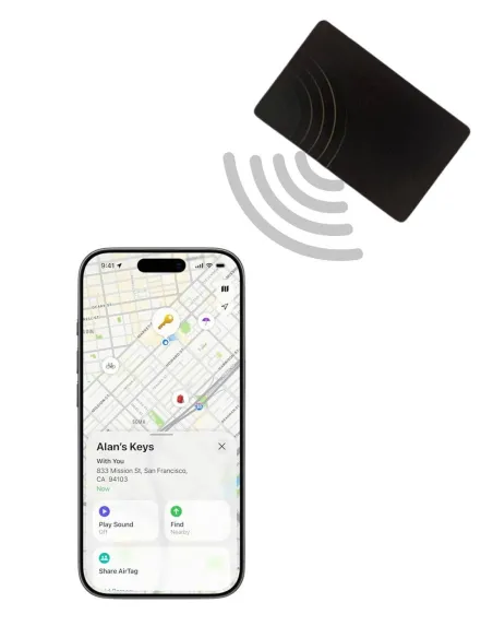 Tag compatible AirTag iOS sans haut-parleur – Modifié en France | Localisation discrète