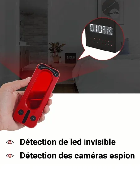 Détecteur de caméra et des LEDs Infrarouges invisibles