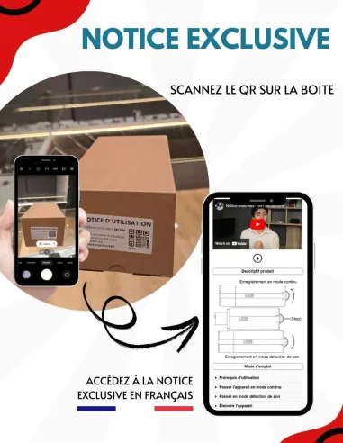Caméra espion noir et discrete  - motorisée 180°  - Caméra Wifi Full HD