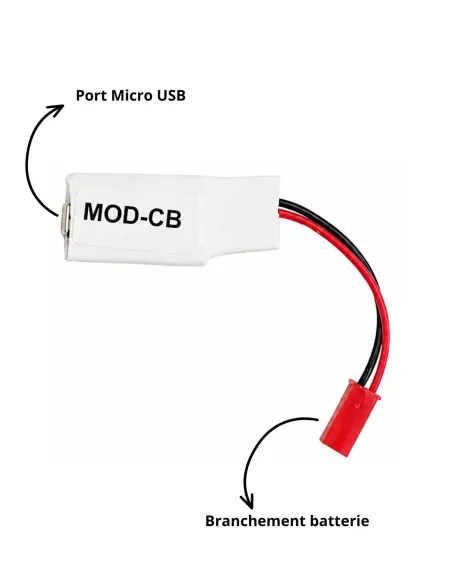 Chargeur de batterie - USB 5V/1A JST - 3,7-4.2 V