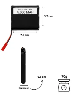 Batterie 5000 mAh 3.7V - compatible avec nos caméras/GSM 2