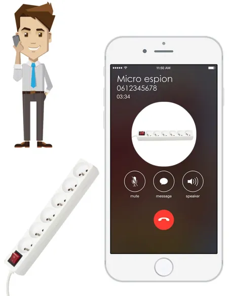 Multiprise micro espion GSM